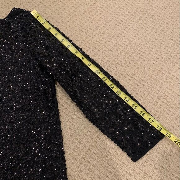 J Crew Woman’s Black Sequin Top with 3/4 length Sleeves Size S - Picture 10 of 10